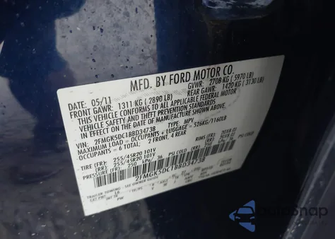 2011 Ford Flex Limited z USA, uszkodzony, nr VIN 2FMGK5DC1BBD34738